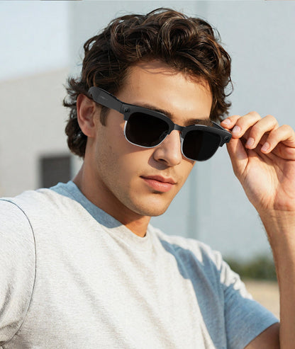 AI Camera Smart Glasses – 800W Pixel Video Recording Sunglasses with Bluetooth Calls, Voice Translation and Photo Recognition for Men