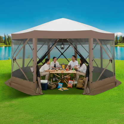 Pop Up Gazebo Screen Tent – Instant Camping Screen House with Mosquito Netting for Outdoor Patio Backyard and Picnic Protection.