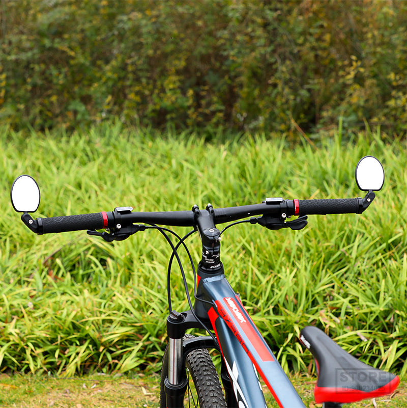 Wide Angle Bicycle Handlebar Mirror – 360 Degree Rotating Rear View Mirror for Road Bikes, Scooters and Safe Cycling