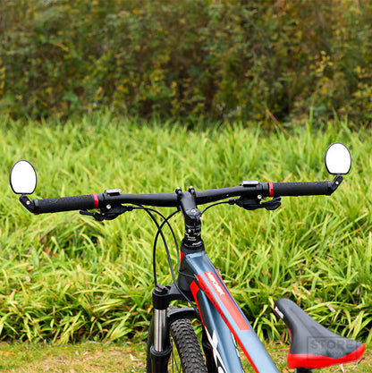 Wide Angle Bicycle Handlebar Mirror – 360 Degree Rotating Rear View Mirror for Road Bikes, Scooters and Safe Cycling