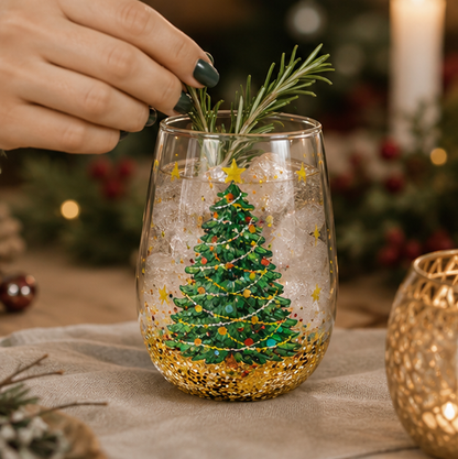 Double Wall Christmas Glass Mug – Heat Resistant Coffee and Tea Cup for Lattes, Hot Drinks and Holiday Entertaining