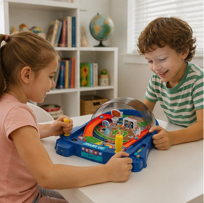 Pinball Soccer Board Game - Interactive Tabletop Marble Battle Game for Kids, Families and Party Entertainment