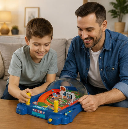 Pinball Soccer Board Game - Interactive Tabletop Marble Battle Game for Kids, Families and Party Entertainment