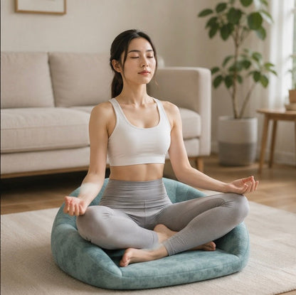 Memory Foam Meditation Cushion – Ergonomic Yoga Sitting Pillow for Floor Seating, Mindfulness Practice and Home Comfort
