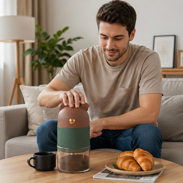 Electric Coffee Grinder Machine - Multifunction 4 Blade Grinder for Coffee Beans, Nuts, Spices and Grains