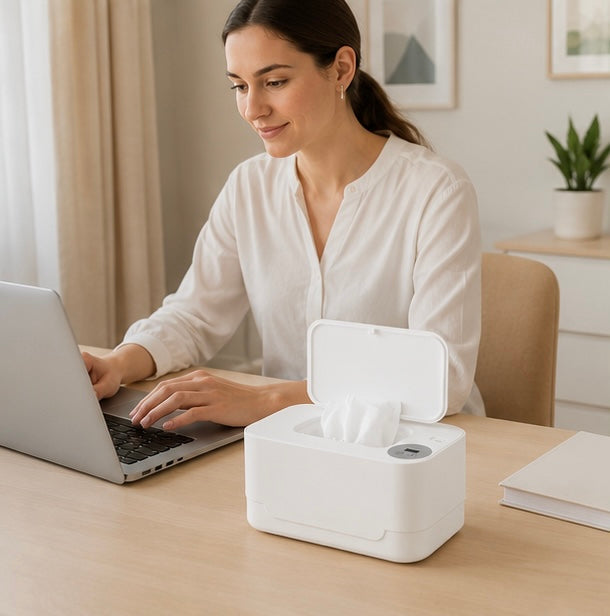 Baby Wipe Warmer with LED Display - Portable USB Wet Wipe Heating Box for Home, Car and Nursery Convenience