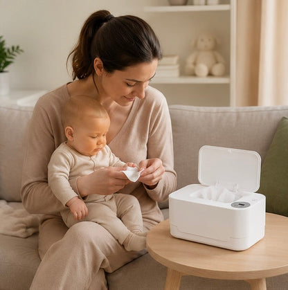 Baby Wipe Warmer with LED Display - Portable USB Wet Wipe Heating Box for Home, Car and Nursery Convenience