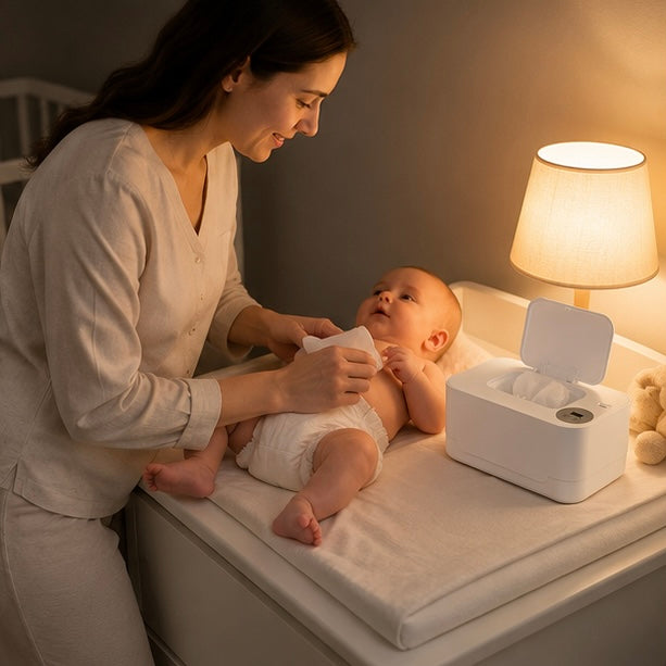 Baby Wipe Warmer with LED Display - Portable USB Wet Wipe Heating Box for Home, Car and Nursery Convenience
