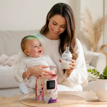 USB Baby Bottle Warmer - Portable Travel Nursing Bottle Heater with Insulated Bag for Strollers, Outdoor Feeding and Winter Use