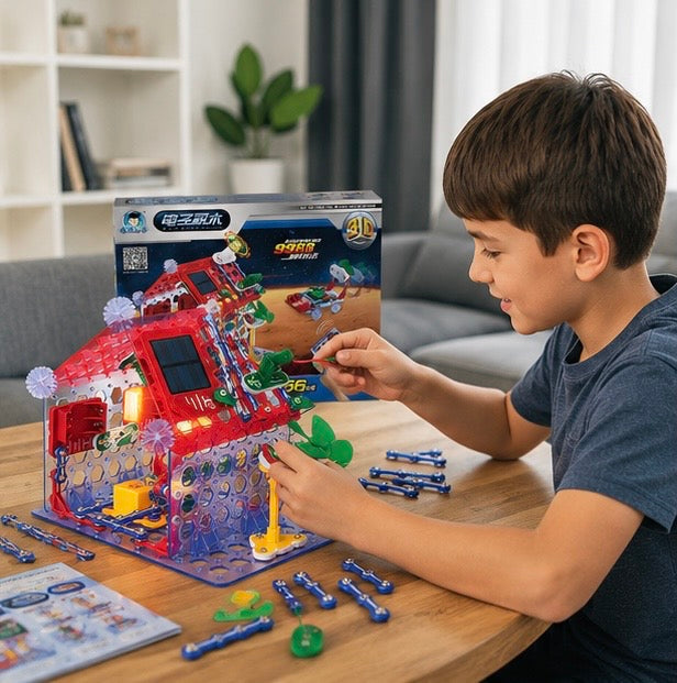 Electronic STEM Building Blocks Kit - Educational Circuit Experiment Toy for Kids Science Learning, Creativity and Exploration Activities