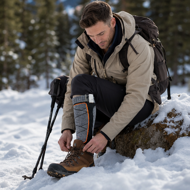 Electric Heated Winter Socks - Self Warming Thermal Socks for Skiing, Camping, Hiking and Cold Weather Protection