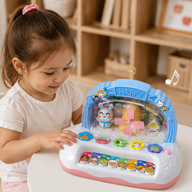 Electronic Piano Keyboard Toy-Musical Learning Instrument with Lights and Sounds for Kids Educational Development