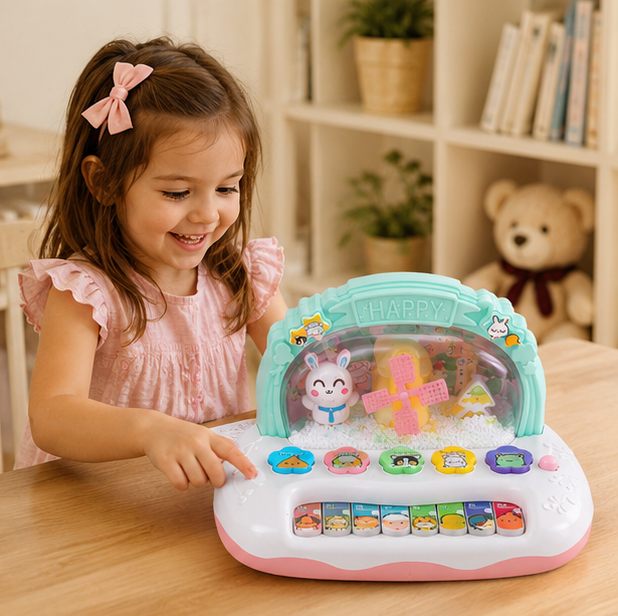 Electronic Piano Keyboard Toy-Musical Learning Instrument with Lights and Sounds for Kids Educational Development