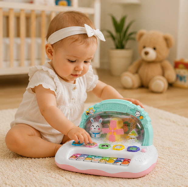 Electronic Piano Keyboard Toy-Musical Learning Instrument with Lights and Sounds for Kids Educational Development
