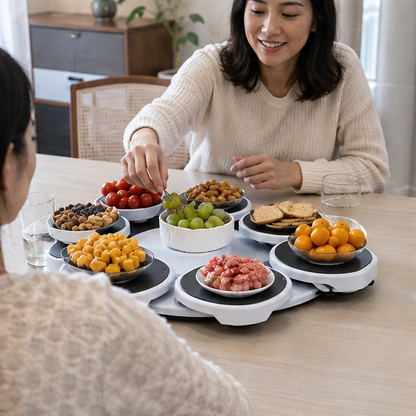 Expandable Lazy Susan Turntable – Adjustable Rectangular Dining Table Organizer for Easy Serving, Kitchen Storage and Family Meals
