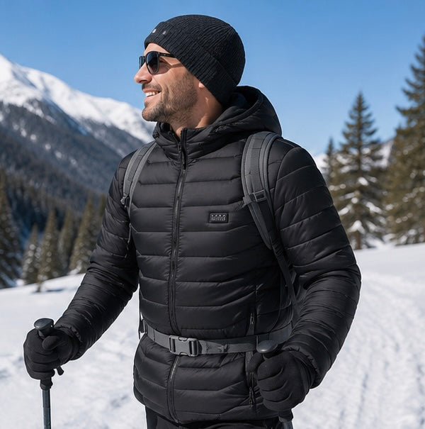 Men's USB Heated Jacket - Winter Thermal Coat with Electric Heating Technology for Outdoor Activities and Travel