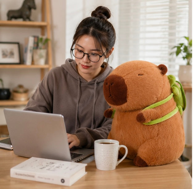 Giant Capybara Plush Doll-Soft Cartoon Stuffed Animal Toy for Kids Bedroom Decor and Memorable Birthday Gifts