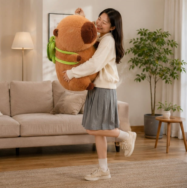 Giant Capybara Plush Doll-Soft Cartoon Stuffed Animal Toy for Kids Bedroom Decor and Memorable Birthday Gifts