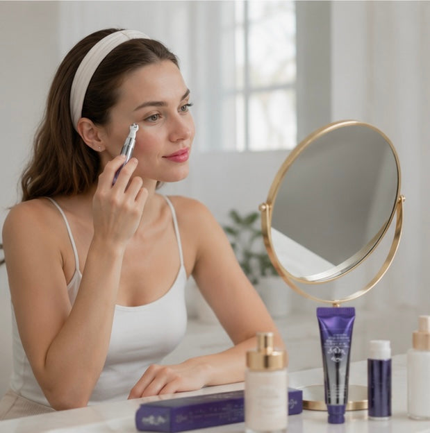 Anti Wrinkle Eye Cream Roller - Hyaluronic Acid Eye Treatment for Dark Circles, Puffiness Reduction and Anti Aging Care