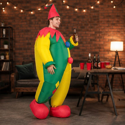 Inflatable Clown Costume Set - Funny Performance Outfit with Air Pump for Parties, Events and Entertainment