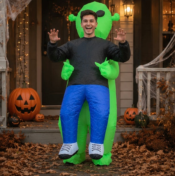 Inflatable Alien Costume for Kids - Funny Green Monster Cosplay Outfit for Halloween Parties and School Events