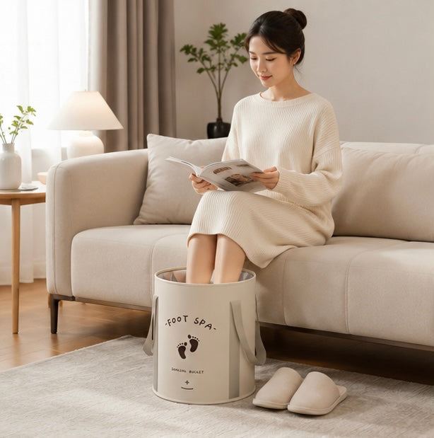 Foldable Foot Bath Bucket - Portable Insulated Soaking Basin for Relaxation, Wellness and Easy Storage