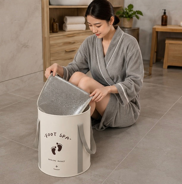 Foldable Foot Bath Bucket - Portable Insulated Soaking Basin for Relaxation, Wellness and Easy Storage