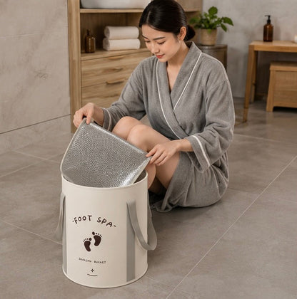 Foldable Foot Bath Bucket - Portable Insulated Soaking Basin for Relaxation, Wellness and Easy Storage