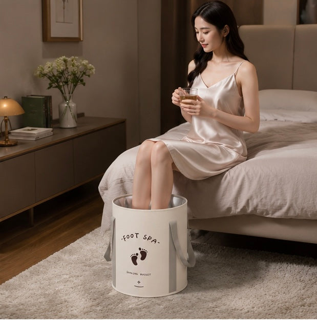 Foldable Foot Bath Bucket - Portable Insulated Soaking Basin for Relaxation, Wellness and Easy Storage