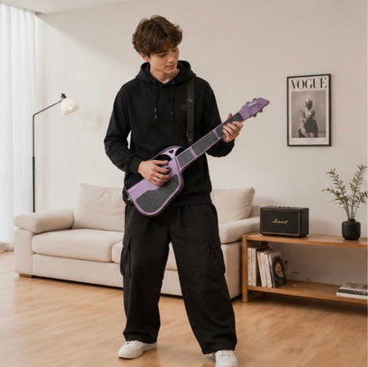 Foldable Stringless Electric Guitar - Portable Auto Chord Musical Instrument for Beginners, Students and Creative Practice