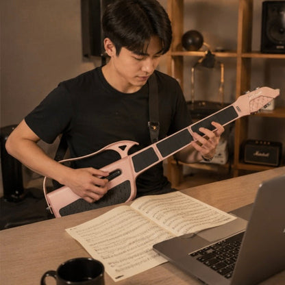 Foldable Stringless Electric Guitar - Portable Auto Chord Musical Instrument for Beginners, Students and Creative Practice