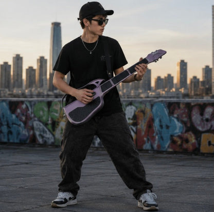 Foldable Stringless Electric Guitar - Portable Auto Chord Musical Instrument for Beginners, Students and Creative Practice