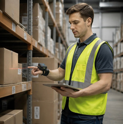 Wearable Bluetooth Barcode Scanner – Wireless Finger Glove Scanner for 1D QR Codes, Warehouses and Inventory Management