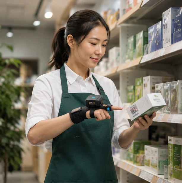 Wearable Bluetooth Barcode Scanner – Wireless Finger Glove Scanner for 1D QR Codes, Warehouses and Inventory Management