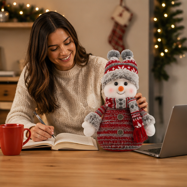 Fabric Snowman Christmas Decoration – Festive Plush Holiday Ornament for Christmas Trees, Windows, Tabletops and Cozy Seasonal Home Decorations