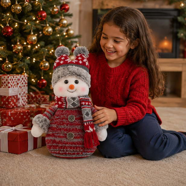 Fabric Snowman Christmas Decoration – Festive Plush Holiday Ornament for Christmas Trees, Windows, Tabletops and Cozy Seasonal Home Decorations