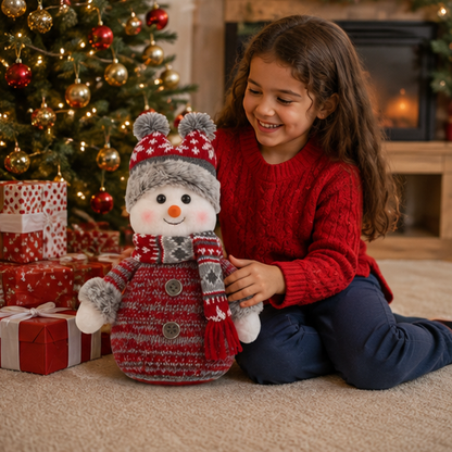 Fabric Snowman Christmas Decoration – Festive Plush Holiday Ornament for Christmas Trees, Windows, Tabletops and Cozy Seasonal Home Decorations