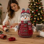 Fabric Snowman Christmas Decoration – Festive Plush Holiday Ornament for Christmas Trees, Windows, Tabletops and Cozy Seasonal Home Decorations