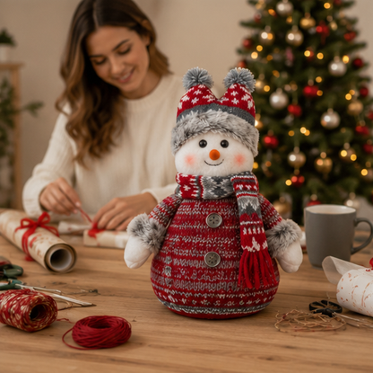 Fabric Snowman Christmas Decoration – Festive Plush Holiday Ornament for Christmas Trees, Windows, Tabletops and Cozy Seasonal Home Decorations