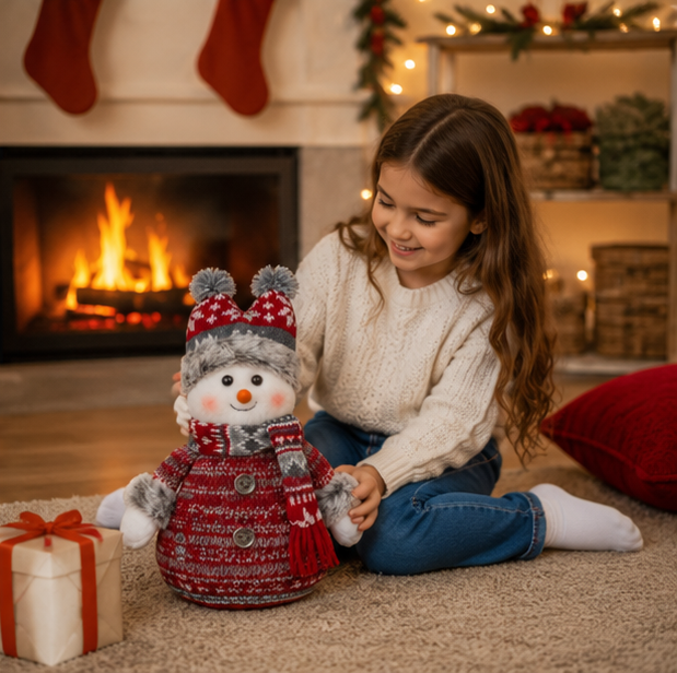 Fabric Snowman Christmas Decoration – Festive Plush Holiday Ornament for Christmas Trees, Windows, Tabletops and Cozy Seasonal Home Decorations