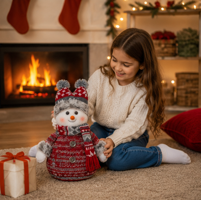 Fabric Snowman Christmas Decoration – Festive Plush Holiday Ornament for Christmas Trees, Windows, Tabletops and Cozy Seasonal Home Decorations
