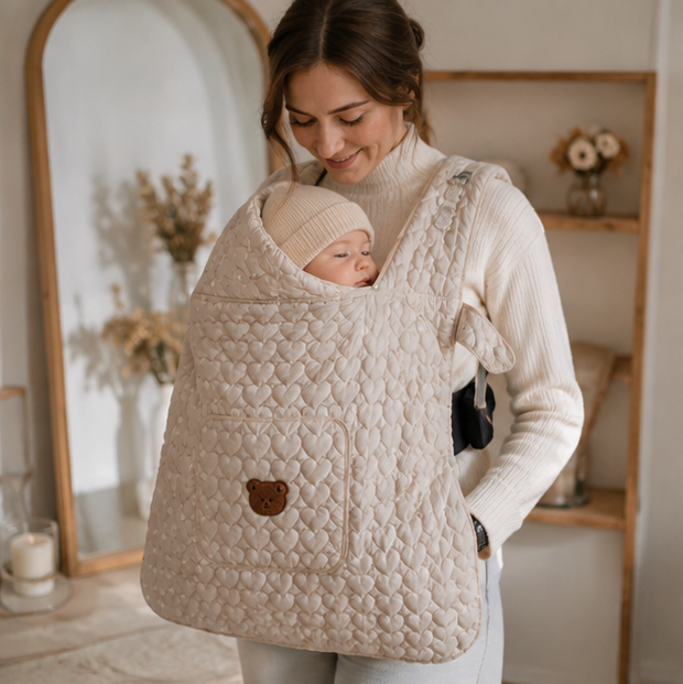 Fleece Baby Sling Cover – Hooded Infant Carrier Blanket for Warm Winter Travel and Newborn Protection