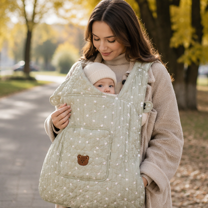 Fleece Baby Sling Cover – Hooded Infant Carrier Blanket for Warm Winter Travel and Newborn Protection