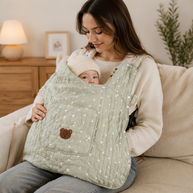 Fleece Baby Sling Cover – Hooded Infant Carrier Blanket for Warm Winter Travel and Newborn Protection
