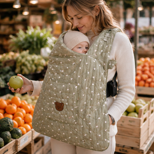 Fleece Baby Sling Cover – Hooded Infant Carrier Blanket for Warm Winter Travel and Newborn Protection