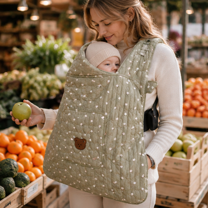 Fleece Baby Sling Cover – Hooded Infant Carrier Blanket for Warm Winter Travel and Newborn Protection