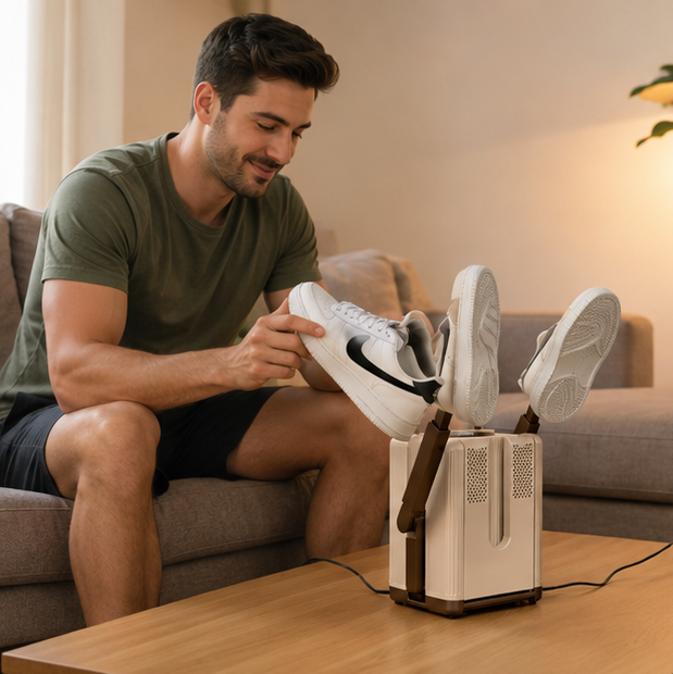 Foldable Electric Shoe Dryer – 200W Six Arm Boot and Sock Warmer with Timer for Winter Moisture Removal