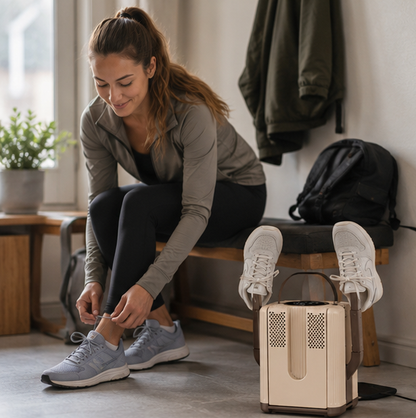 Foldable Electric Shoe Dryer – 200W Six Arm Boot and Sock Warmer with Timer for Winter Moisture Removal