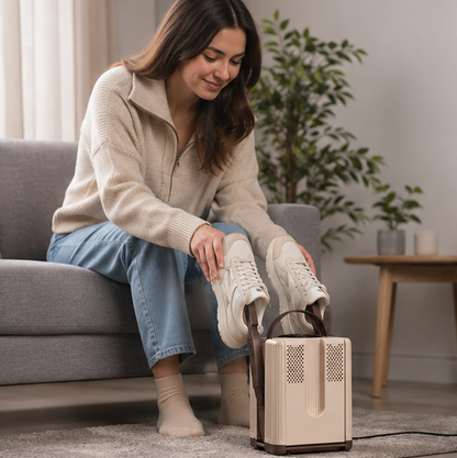 Foldable Electric Shoe Dryer – 200W Six Arm Boot and Sock Warmer with Timer for Winter Moisture Removal