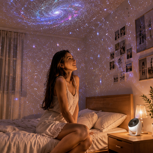 Galaxy Projector Night Light - Rotating Starry Sky Planetarium Lamp for Bedrooms, Parties and Romantic Decor